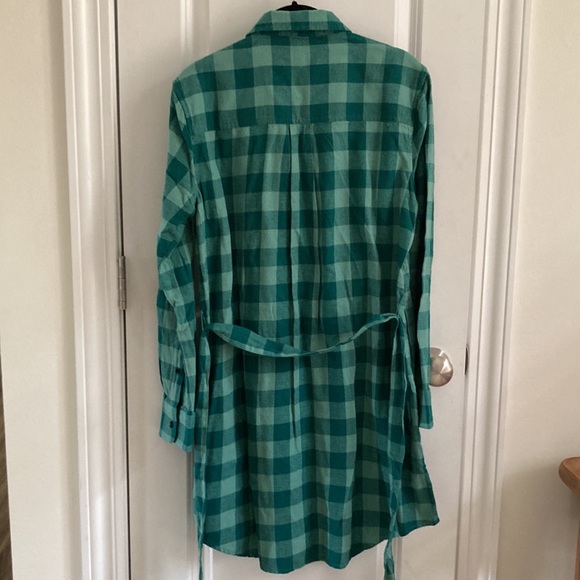 Pact Mineral Green Organic Cotton Flannel Long Shirt Sz Small - Picture 7 of 7